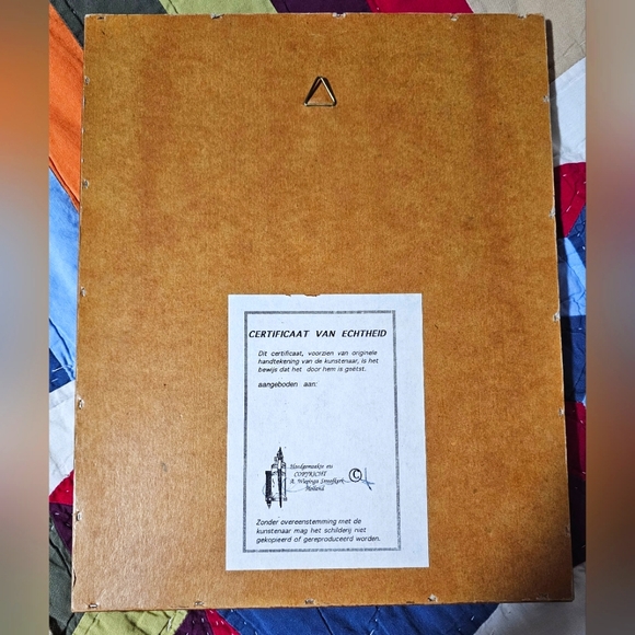 Vintage Framed Hand Coloured Engraving Dutch Windmill Signed A. Wieringa - Picture 8 of 9